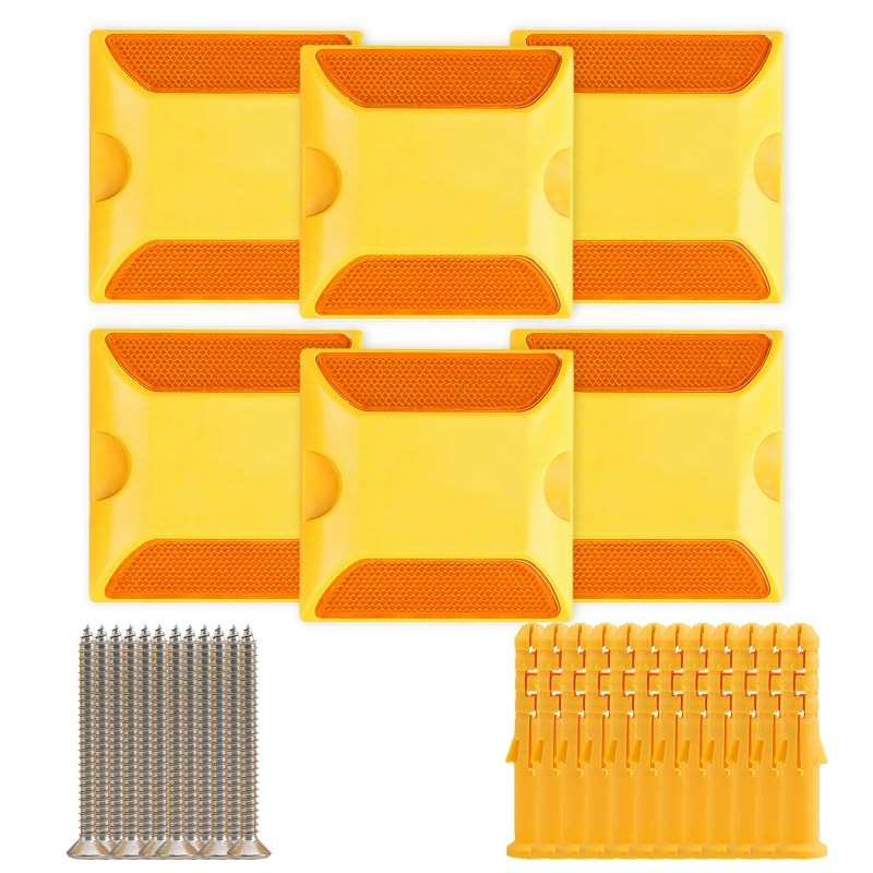 ” 6-Pack Reflective Lane Markers Lane Reflector Reflective Road Pavement Markers