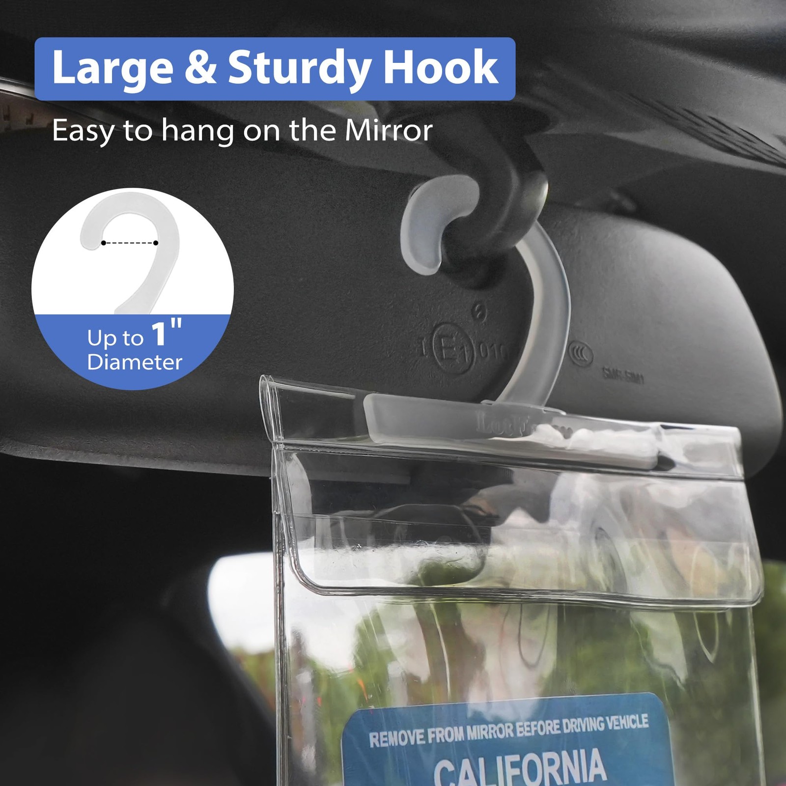 LotFancy Handicap Placard Holder for Auto, Pack of 3, Disabled 3 Pack, Clear