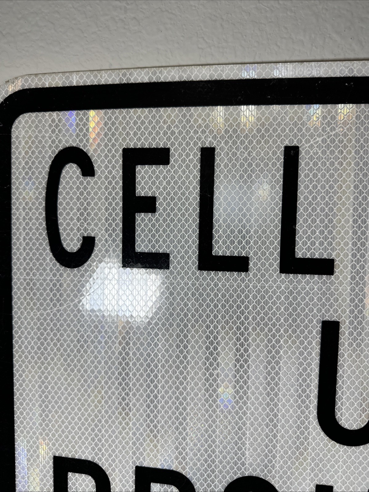 Cell Phone Use Prohibited Up To $200 Fine Aluminum Sign 24×18