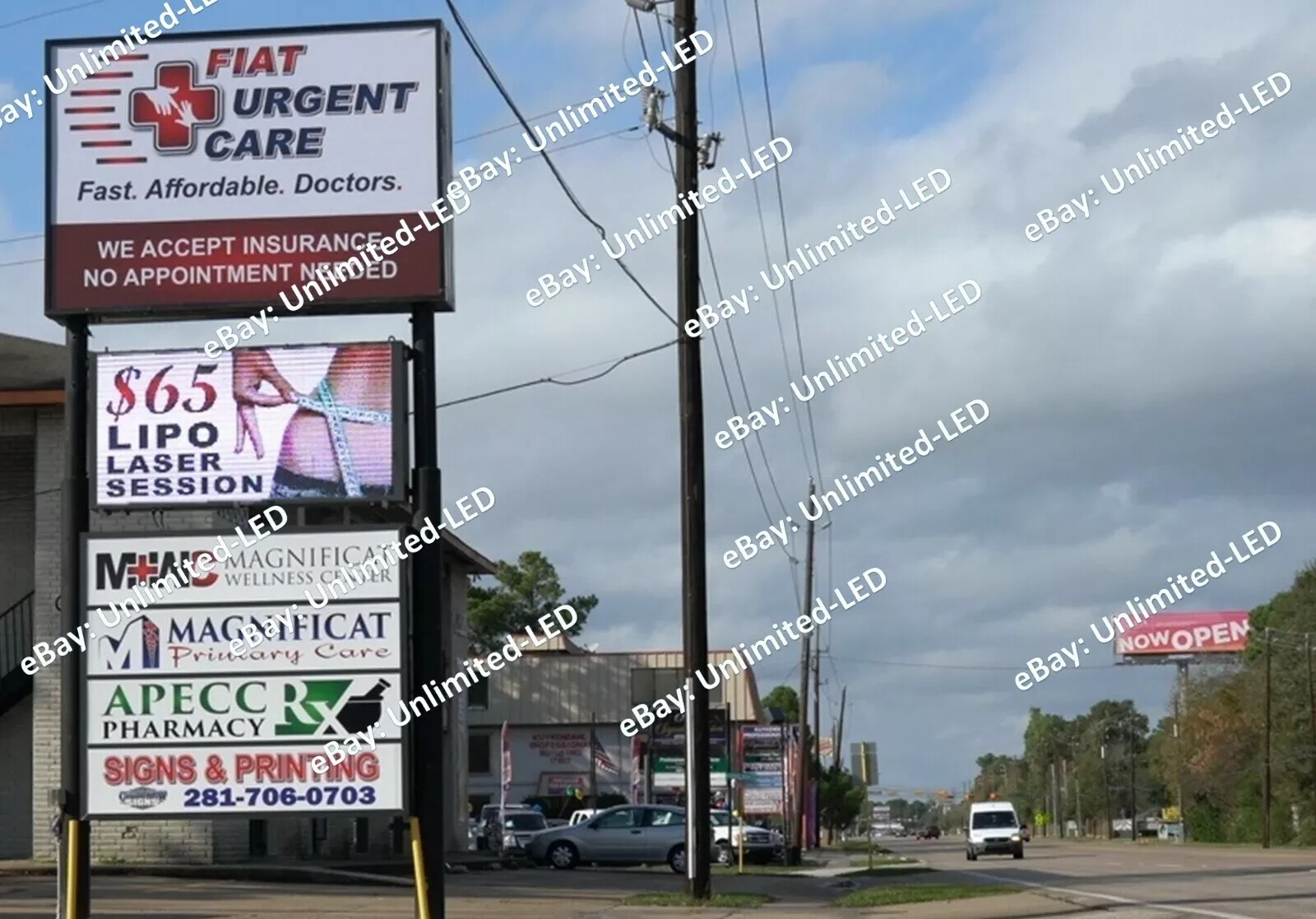 P10 5×15 FT Double-Sided LED Billboard Outdoor FullColor Programmable Sign Board