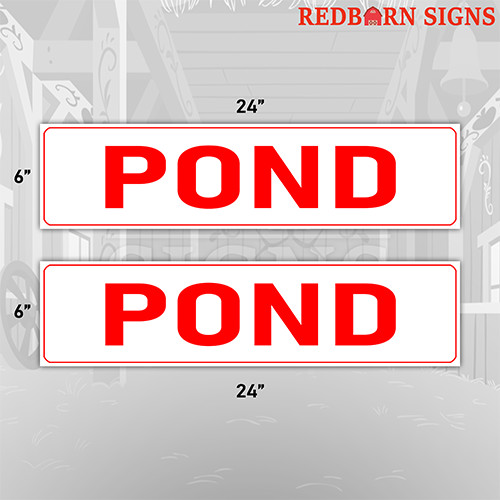 Pond 6″x24″ REAL ESTATE RIDER SIGNS Double Sided 2PK Highly Visible and Durable