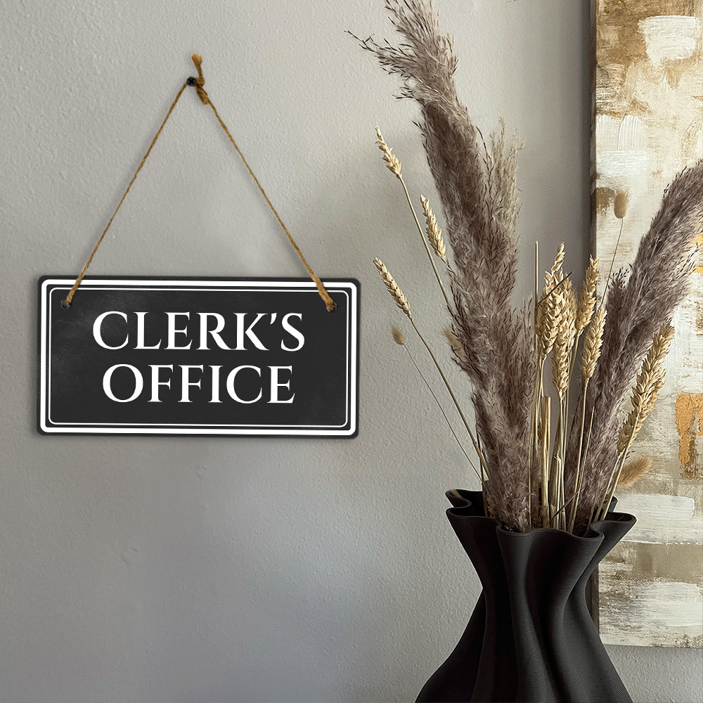 Clerk’s Office 5″ x 10″ Hanging Wall or Door Sign | Legal and Court Signage