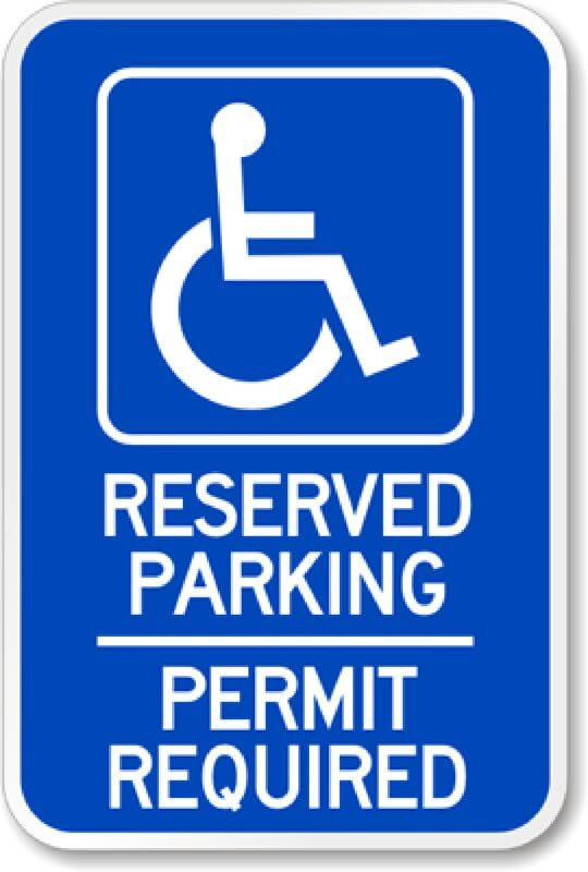 Handicap Parking Sign Ada Aluminum Weatherproof Reserve 8×12 Outdoor
