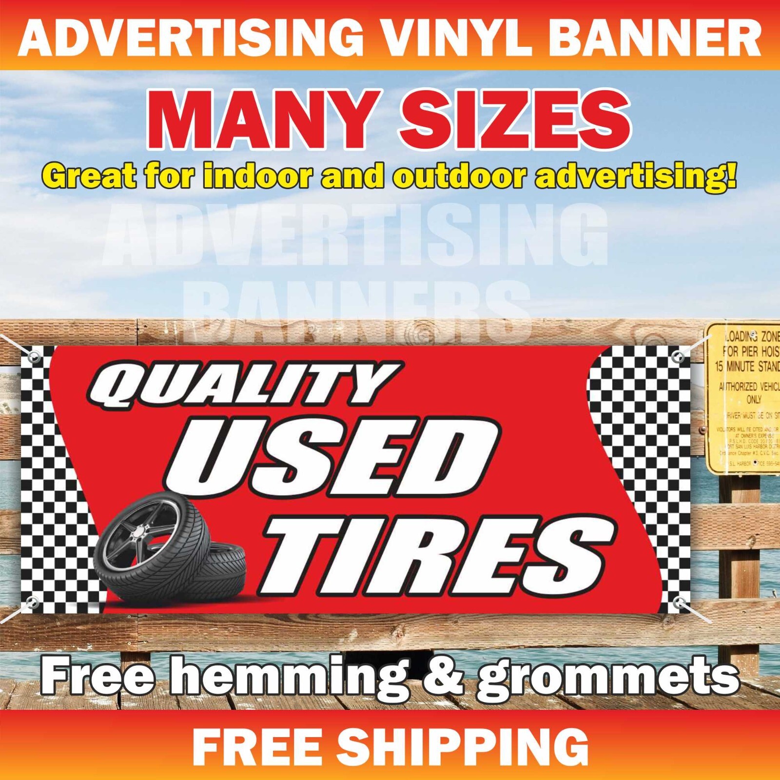 QUALITY USED CARS Advertising Banner Vinyl Sign dealer auto shop service credit