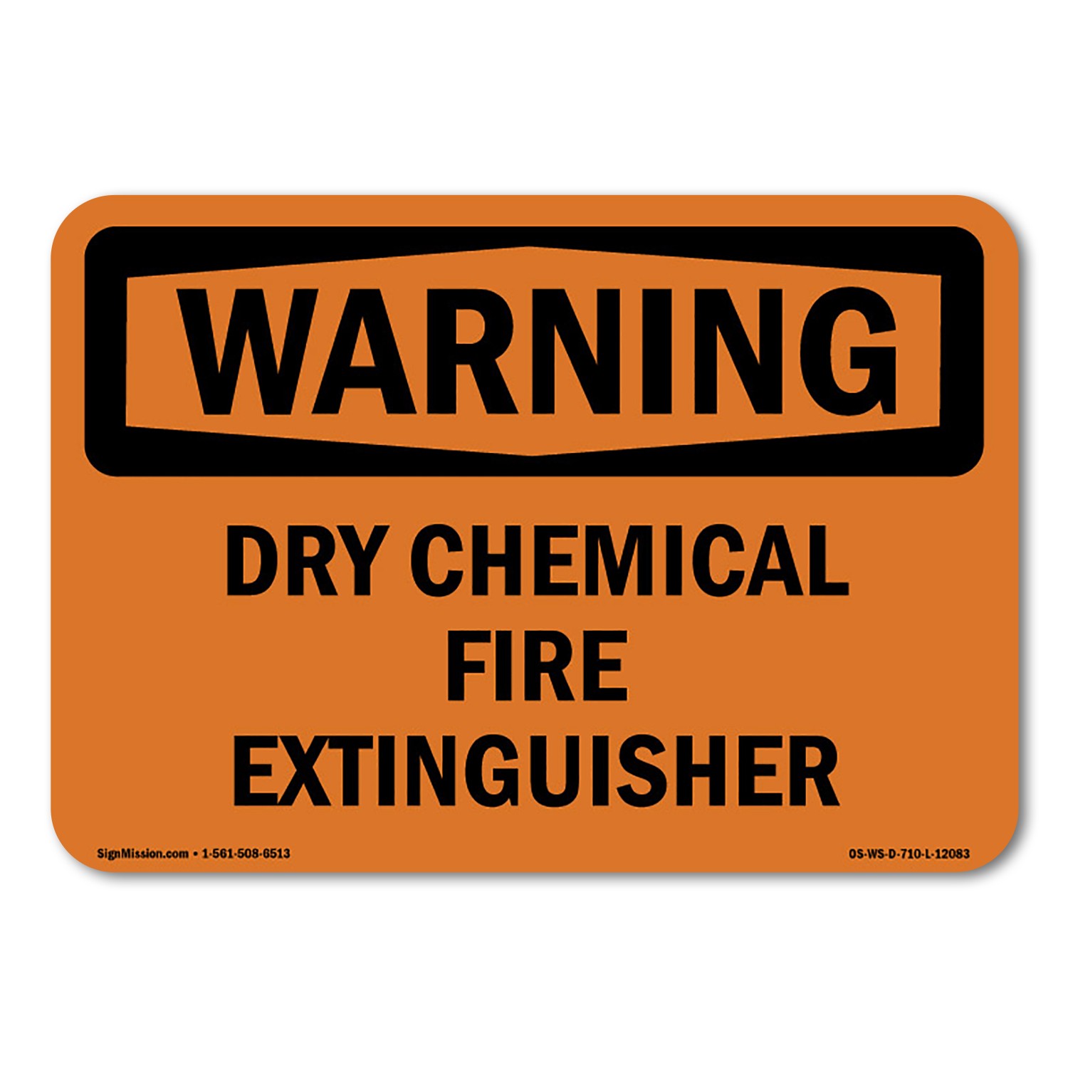 Dry Chemical Fire Extinguisher ANSI Warning Sign Metal Plastic Decal