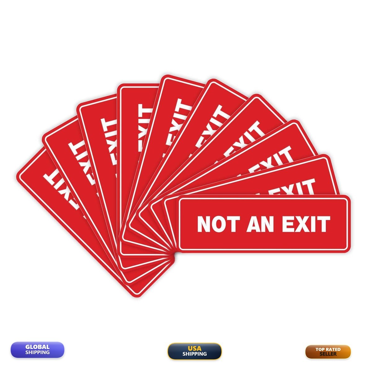 All Quality Standard Not an Exit Wall or Door Sign – Red Small (10 Pack)