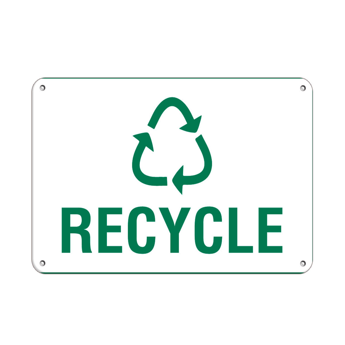 Aluminum Horizontal Metal Sign Multiple Sizes Recycle Activity Recycling