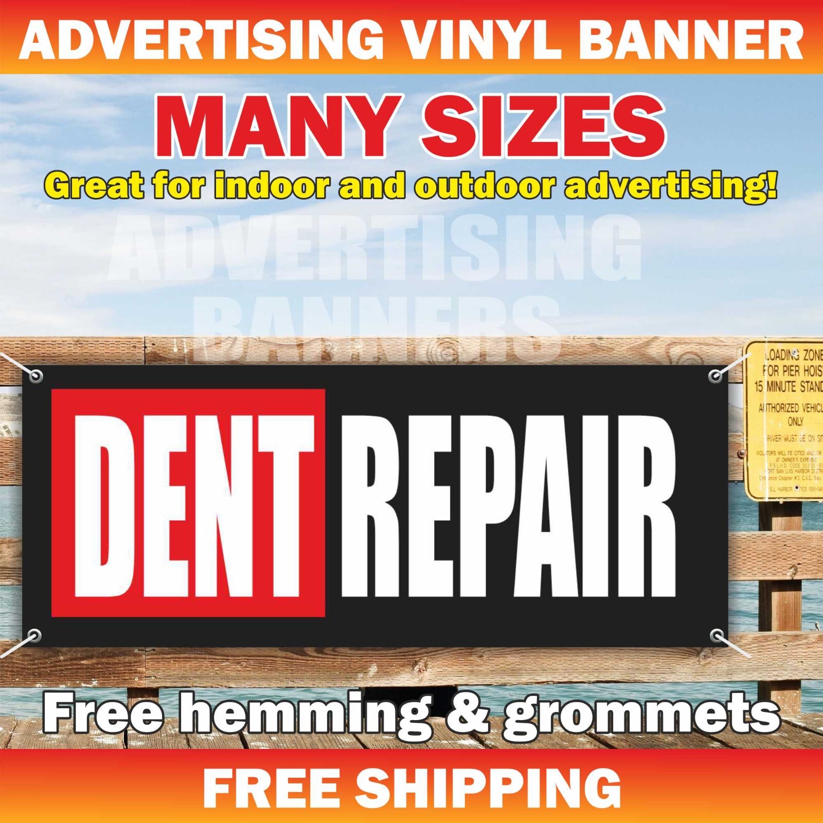 DENT REPAIR Advertising Banner Vinyl Sign PAINTLESS auto hail damage service car