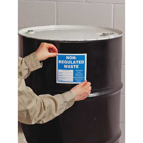 Accuform DOTHandlingLabel,White;Blue,Paper,PK100 MHZW14PSC Accuform MHZW14PSC