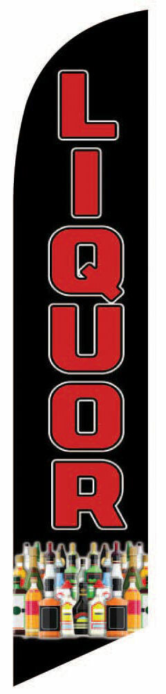 Windless Liquor Swooper Flag Swooper Flag Advertising Sign 2.5’ Wide Banner Only