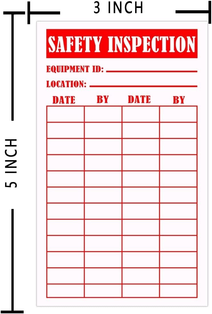 🔥🧯10-5″X 3″ VINYL ADHESIVE SAFETY INSPECTION TAGS FIRE EXTINGUISHER/MACHENRY