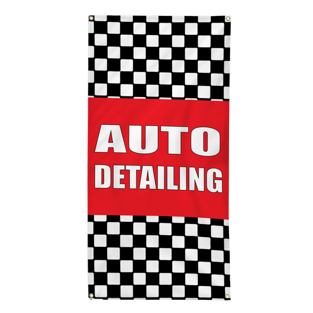 Vertical Vinyl Banner Multiple Sizes Auto Detailing Auto Body Shop Car Repair G