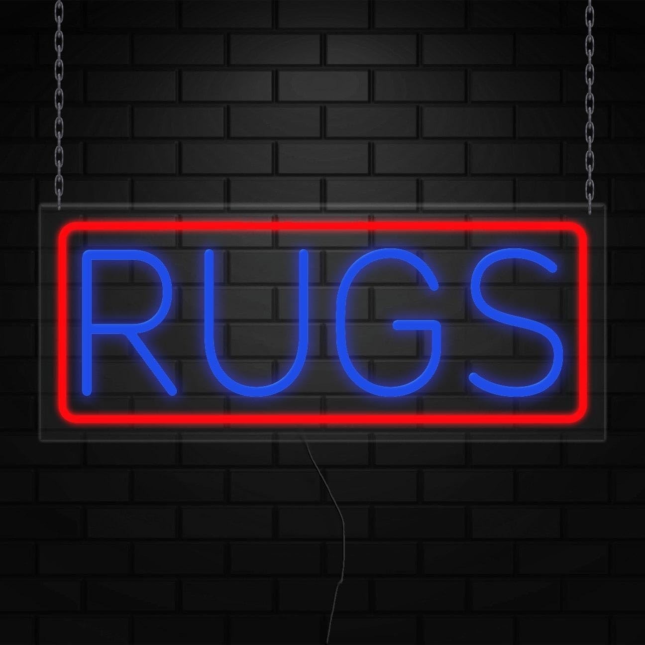 Rugs Neon Sign for Retail Displays | LED Flex Neon | 24″W x 10″H x 1″D