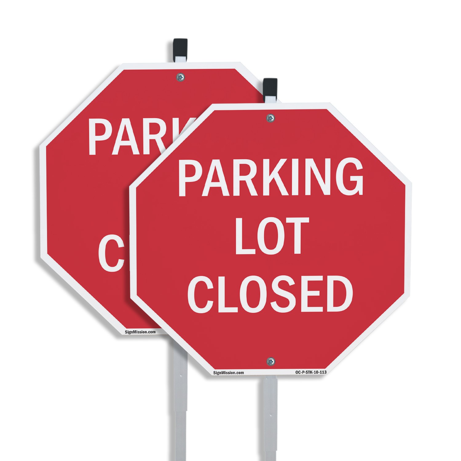 Parking Lot Closed Octagon Sign With Stake Weather Resistant UV Protected