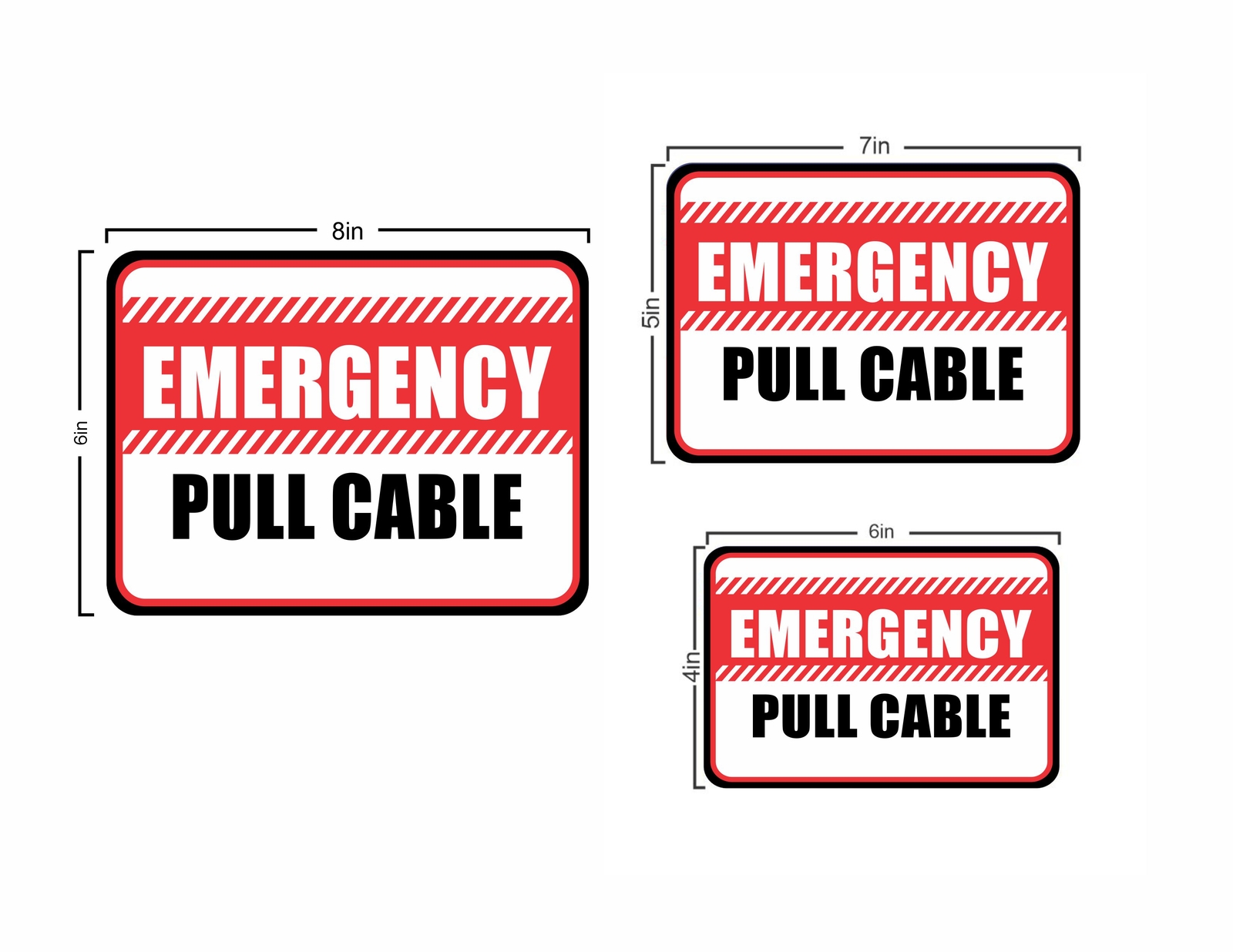 Classic Framed Plus Emergency Pull Cable Door or Wall Sign | Business Protection