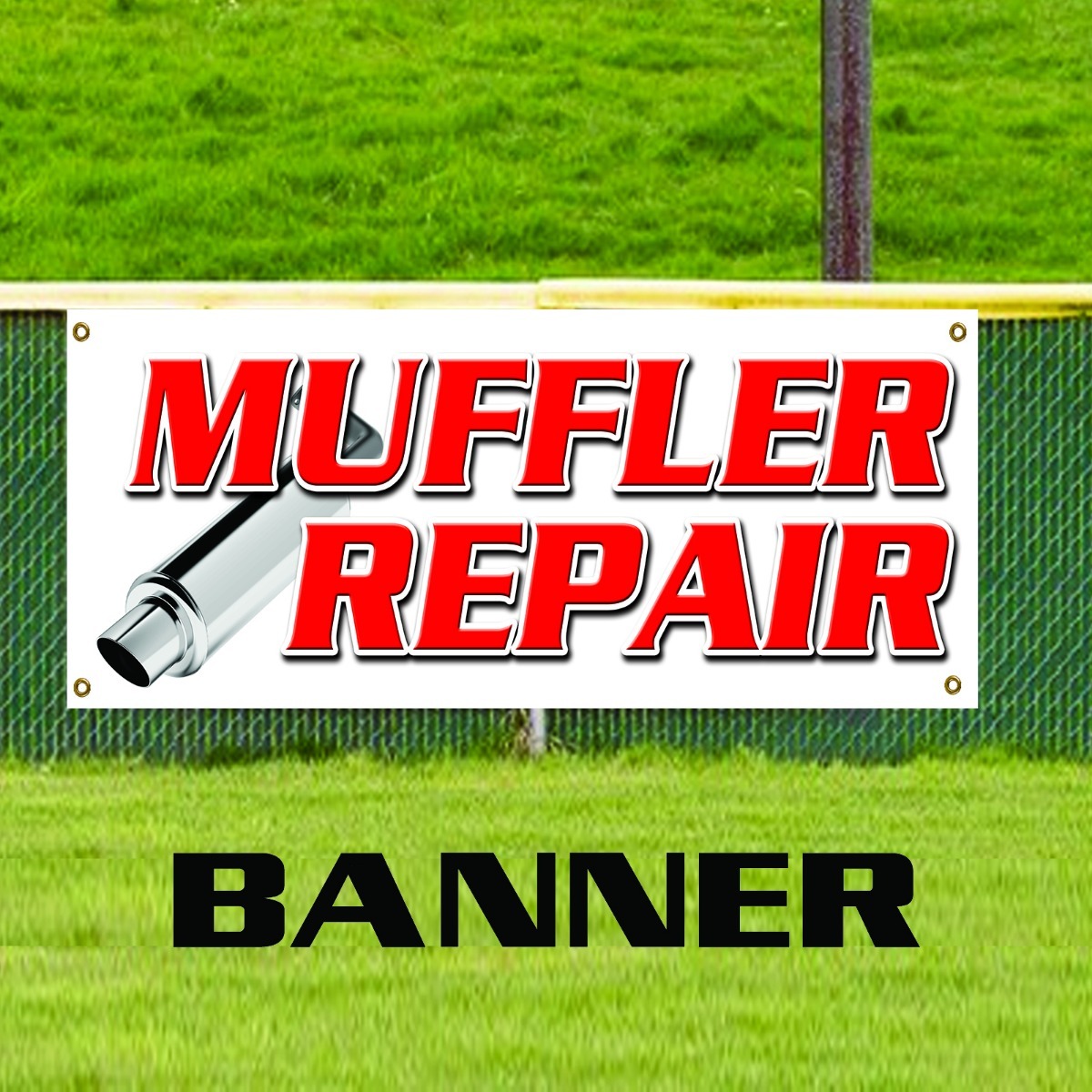 Muffler Repair Banner Business Promotion Sign Brake Shop Auto Oil Change Tire
