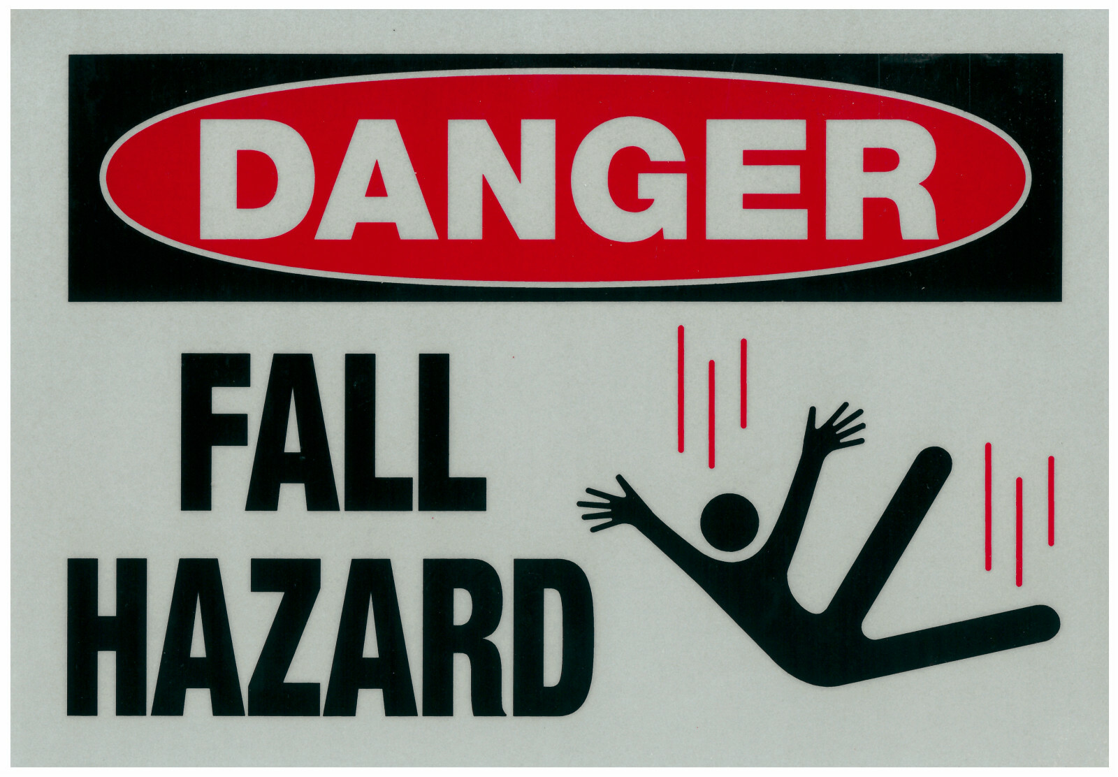 3 OSHA Construction Danger Signs – Vinyl Fall Hazard Decal /Label 10″ x 7″ NEW