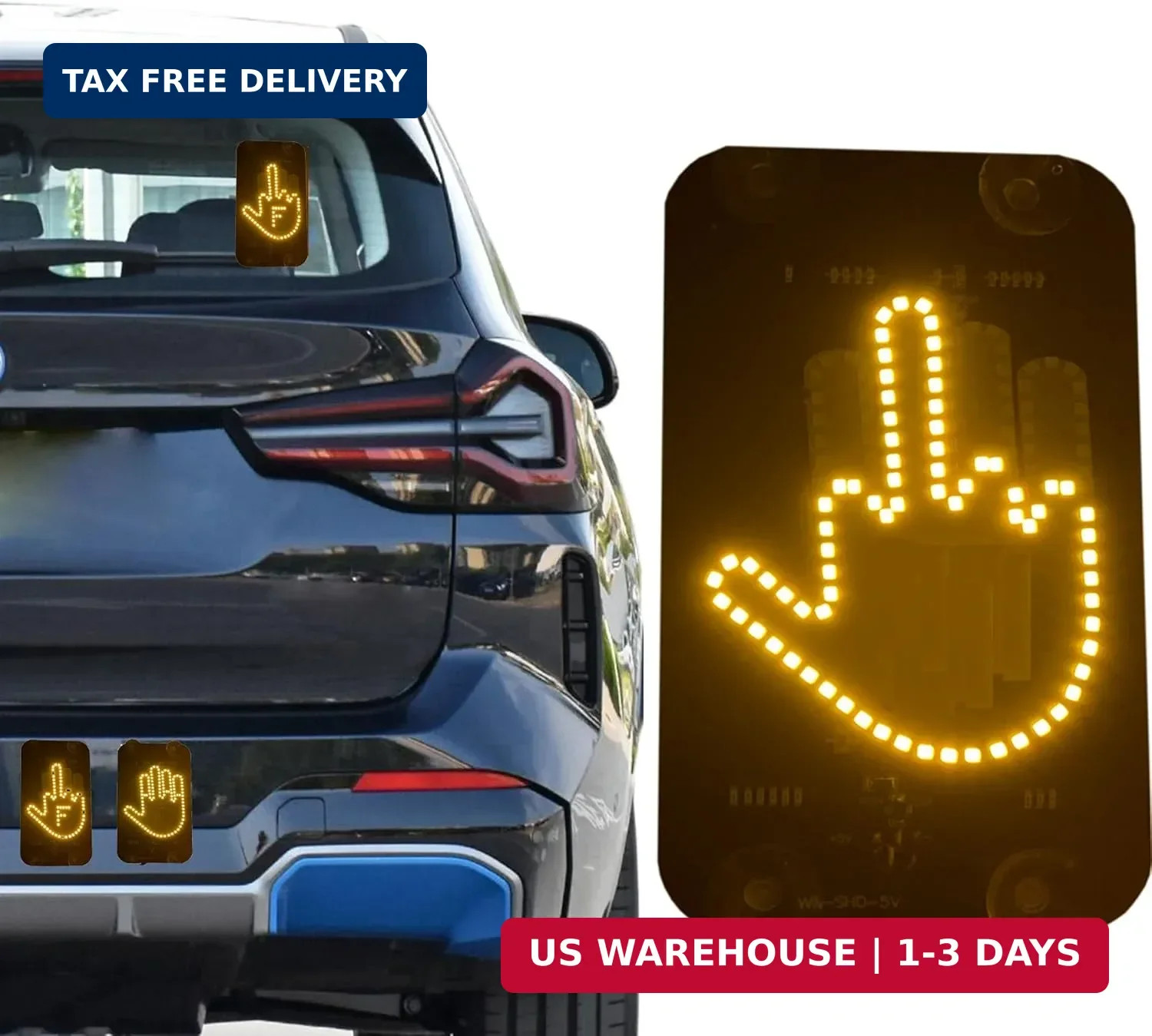 LED Middle Finger Sign for Car, Truck, Thank You Lights, Thumb Up Down Light, Co