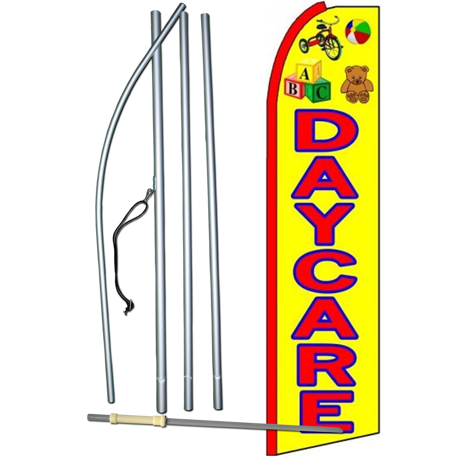 Day Care Flag with Flag Pole and Spike