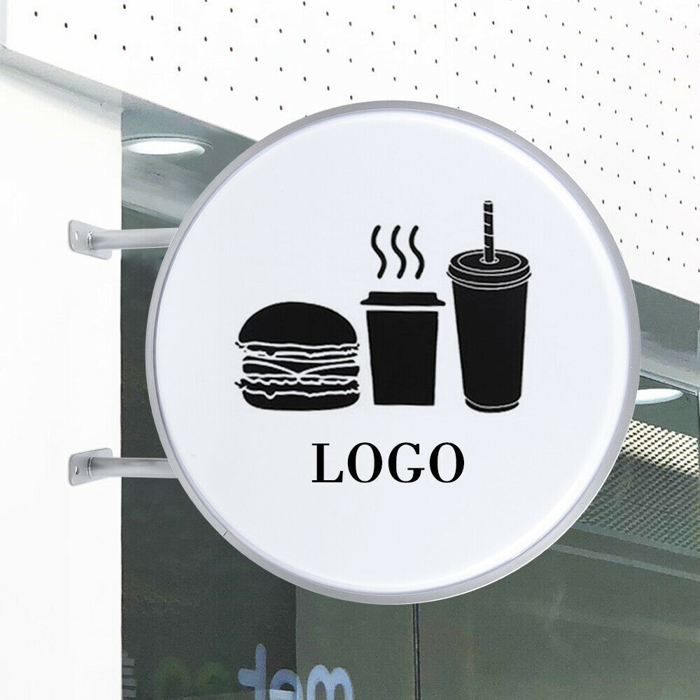 24″ LED Double Sided Round Light Box Outdoor Sign Advertising Projecting Lights