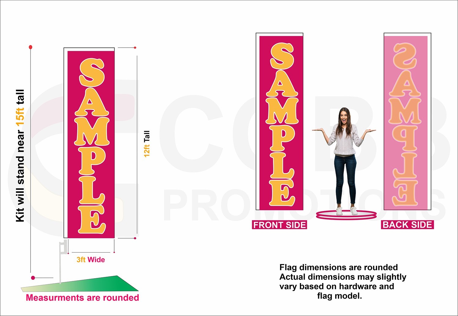 12′ Rectangle Boomer Flag Banner Automotive Sale Body Shop Special Advertisement