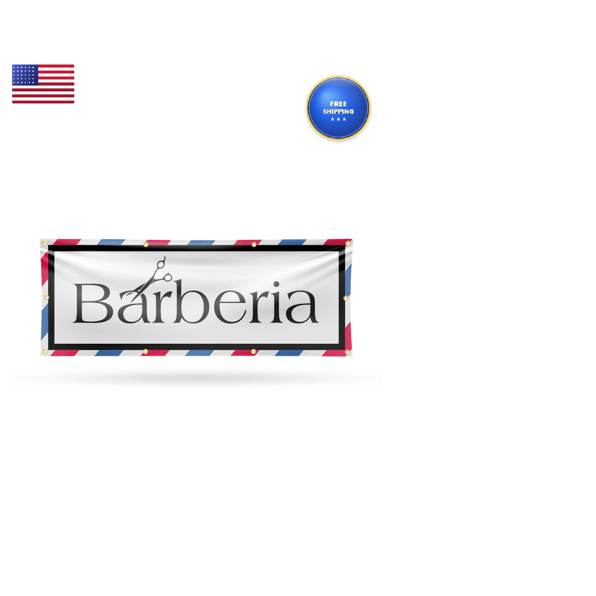 Signmission Barberia Banner Sign 36 X 96 13 Oz Vinyl Metal Single-Sided Outdoor
