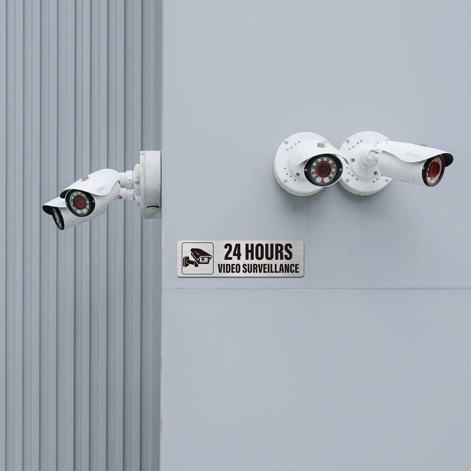 4 Pack Video Surveillance Sign – 24 Hour Surveillance Sign with Icon, Camera …