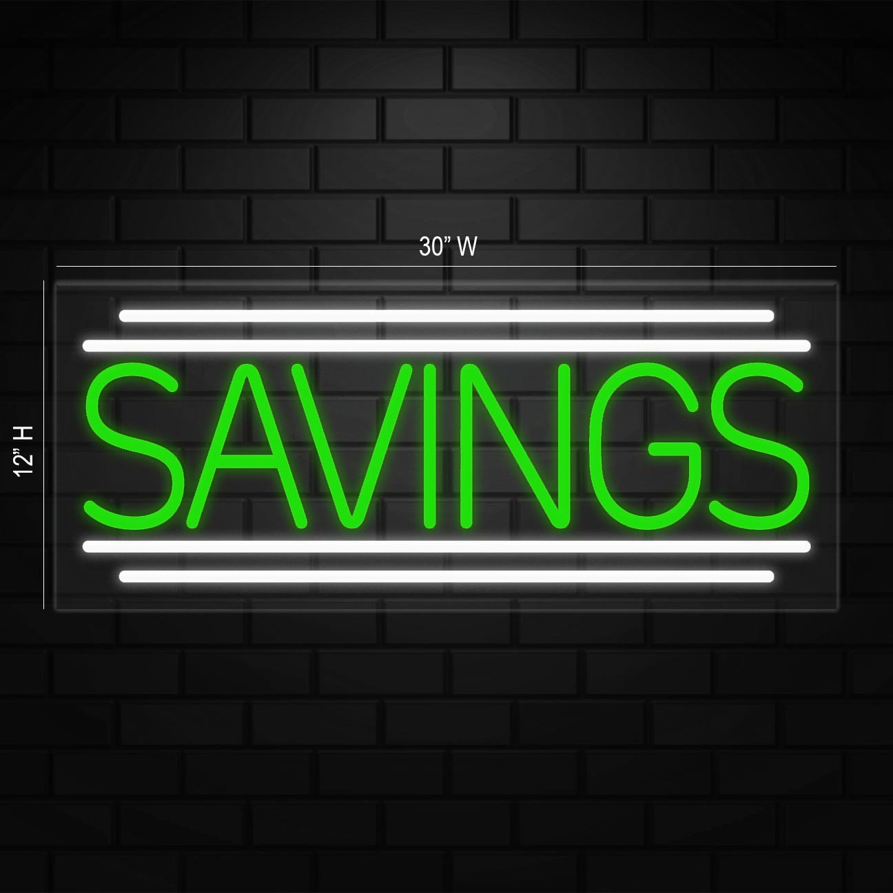 Savings Neon Sign for Retail Displays | LED Flex Neon | 30″W x 12″H x 1″D