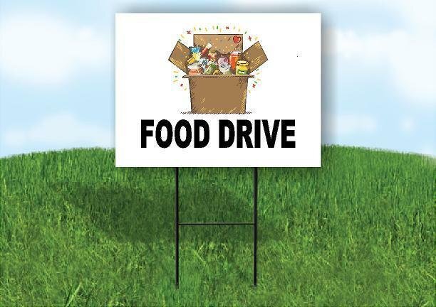 FOOD DRIVE BLACK LETTERS Yard Sign with Stand LAWN SIGN