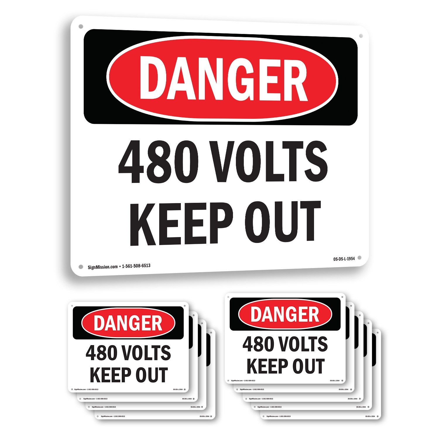 480 Volts Keep Out OSHA Danger Sign Metal, Plastic, Or Decal – 5 or 10 Pack