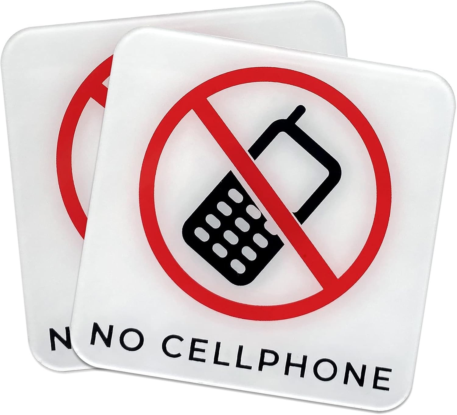 No Sign | Self Adhesive Sign – 3.95×3.95 inches | Pack of 2 pcs