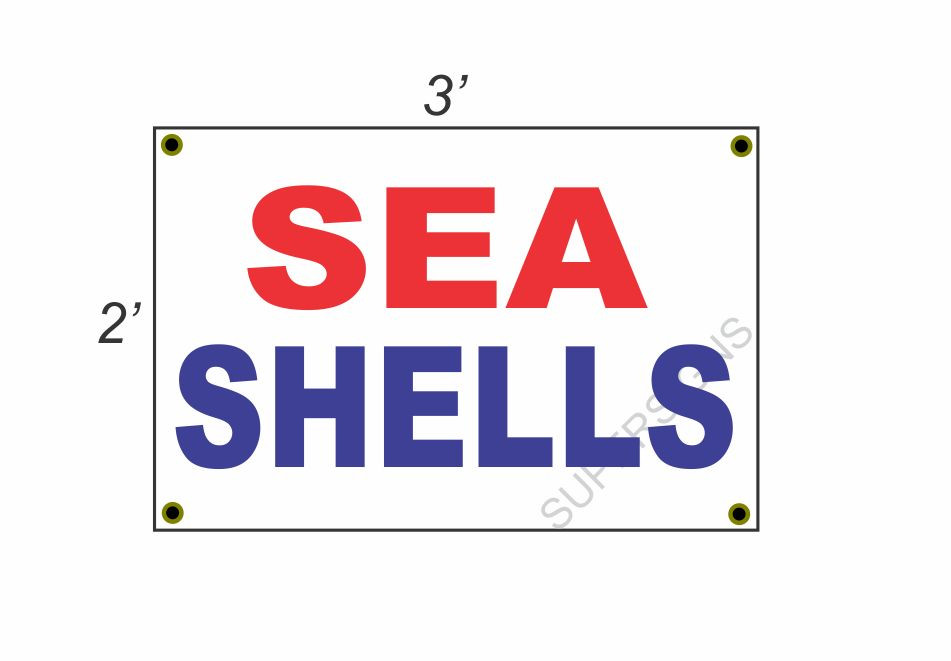 2×3 SEA SHELLS Red White & Blue Banner Sign NEW Discount Size & Price