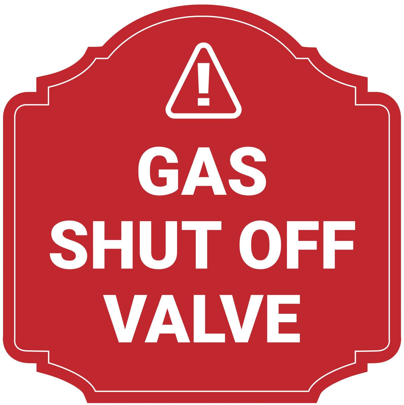 Heritage Plus Gas Shut Off Valve Wall or Door Sign | Home and Office Signage