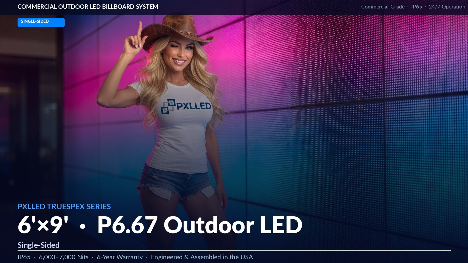 6×9 FT Outdoor LED Billboard P6.67 Single-Sided Programmable Digital Sign IP65