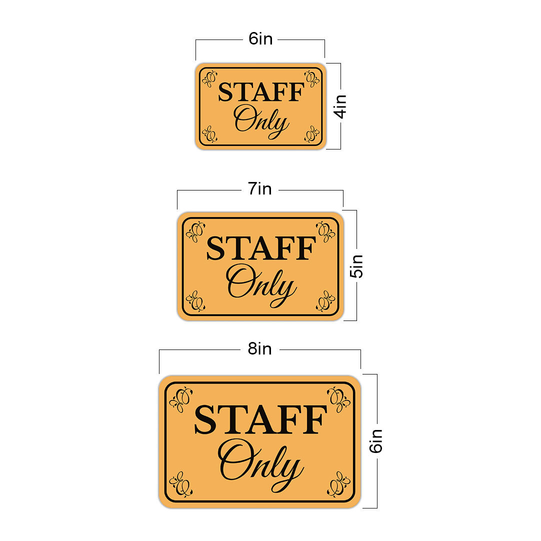 Classic Framed Plus Staff Only Wall or Door Sign