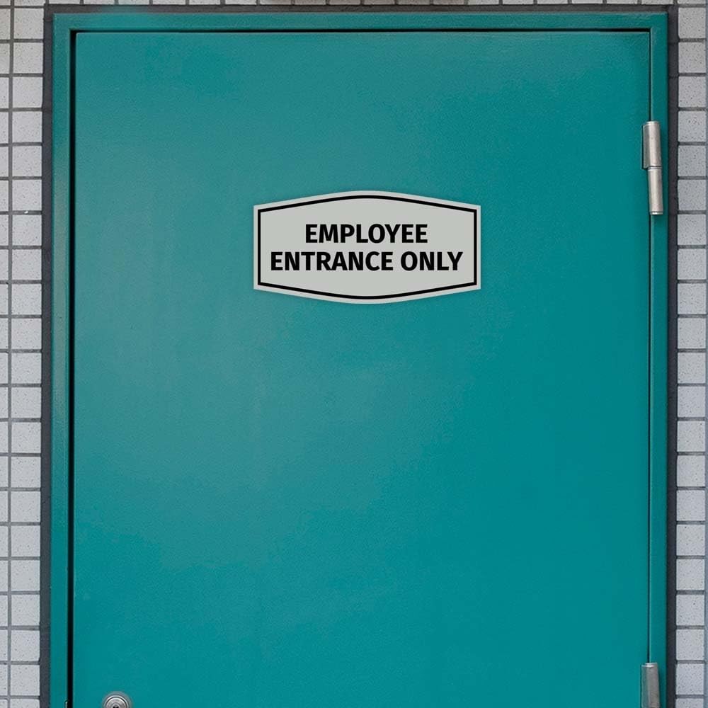 Large Fancy Employee Entrance Only Sign With Adhesive Tape Black Door Plaque