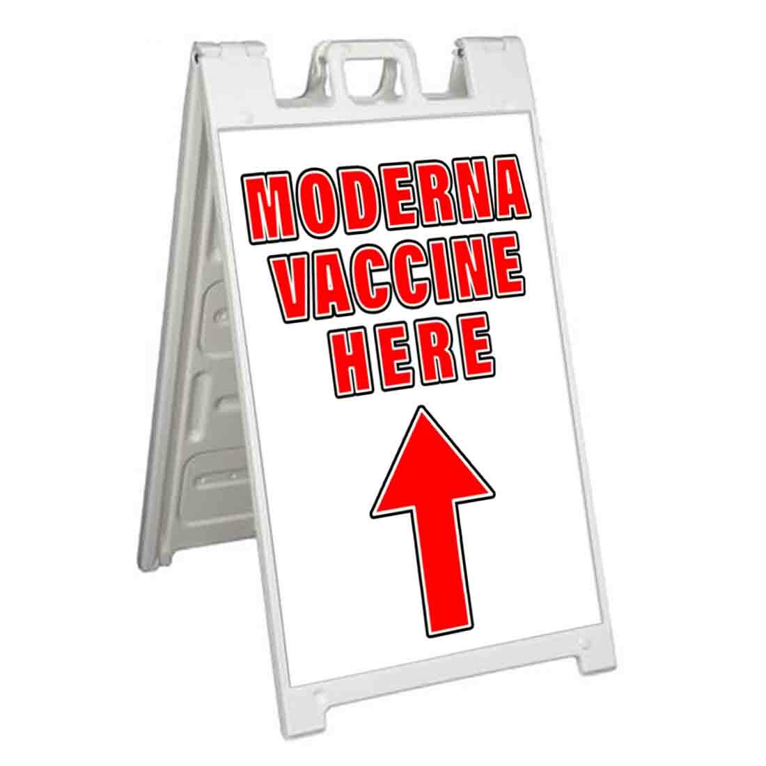 VACCINE HERE UP Signicade 24×36 Aframe Sidewalk Decal Sign Banner MEDICAL