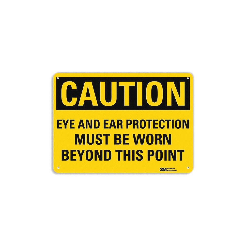 LYLE U4-1268-NP_10X7 Caution Sign,7 in x 10 in,Plastic 44TY28