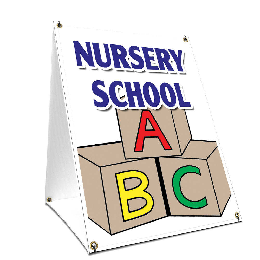 Nursery School Yard Sign & Stake outdoor plastic coroplast window