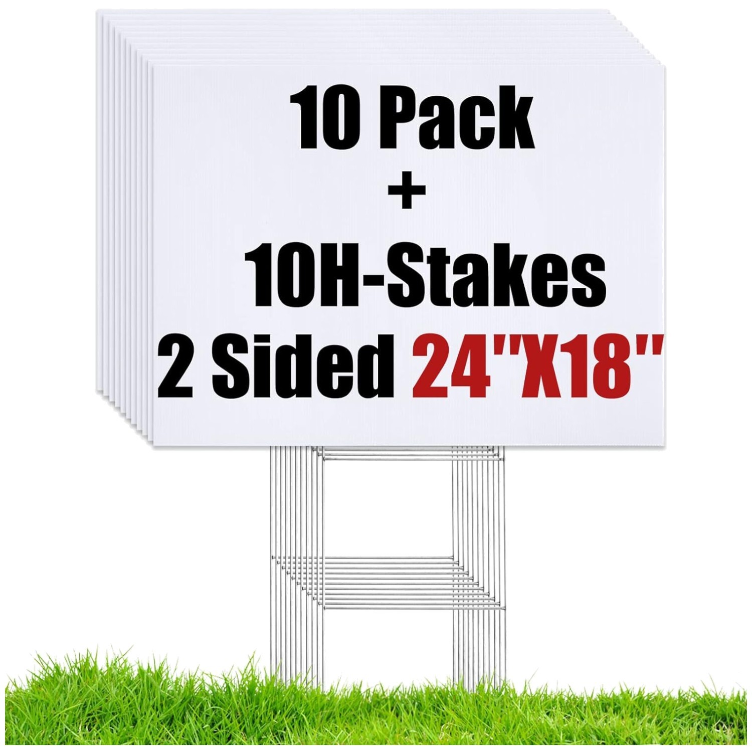 10 Large Yard Signs with Stakes – Weatherproof