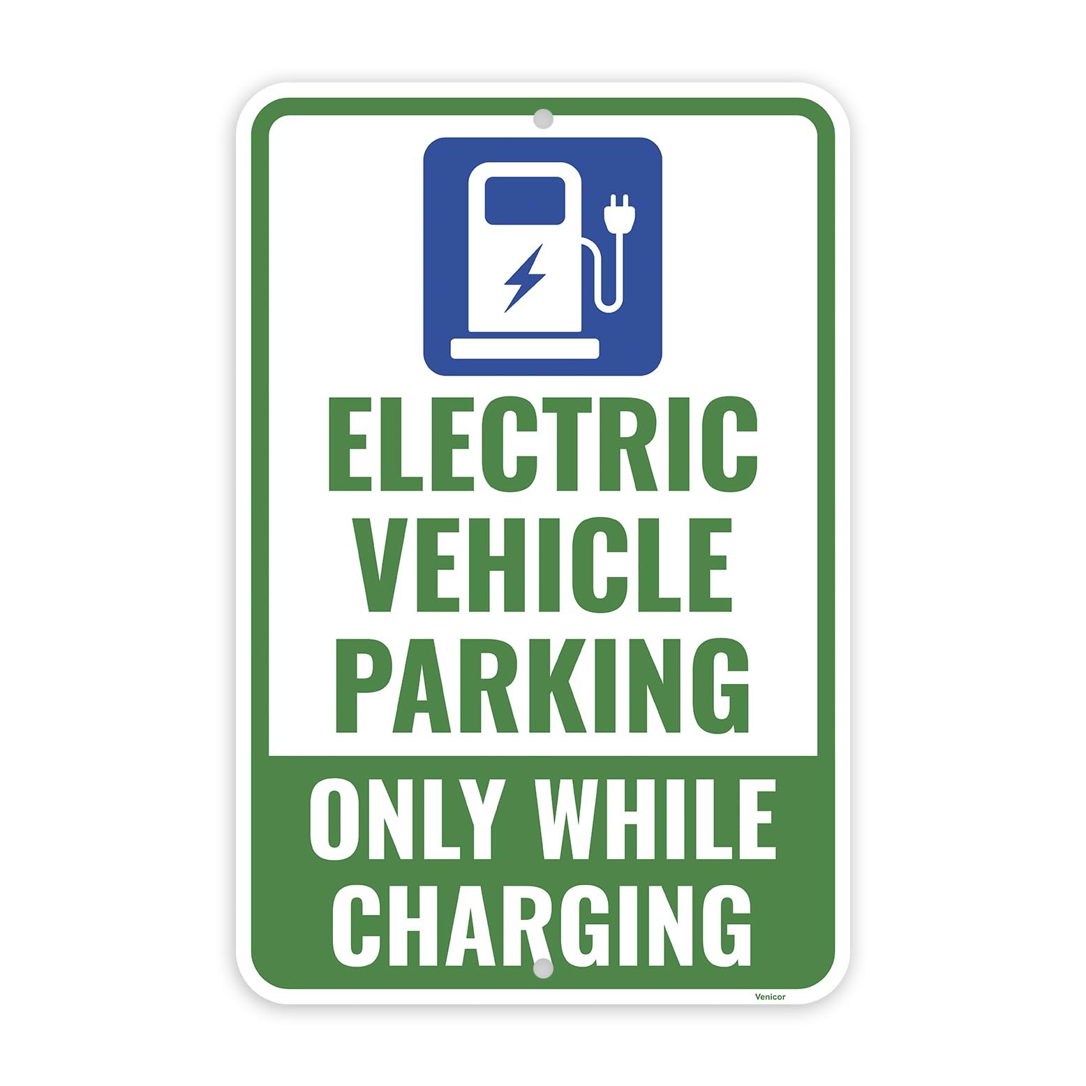 1PC Electric Vehicle Parking Sign, 18 x 12 Inches – Aluminum – EV Car Chargin…