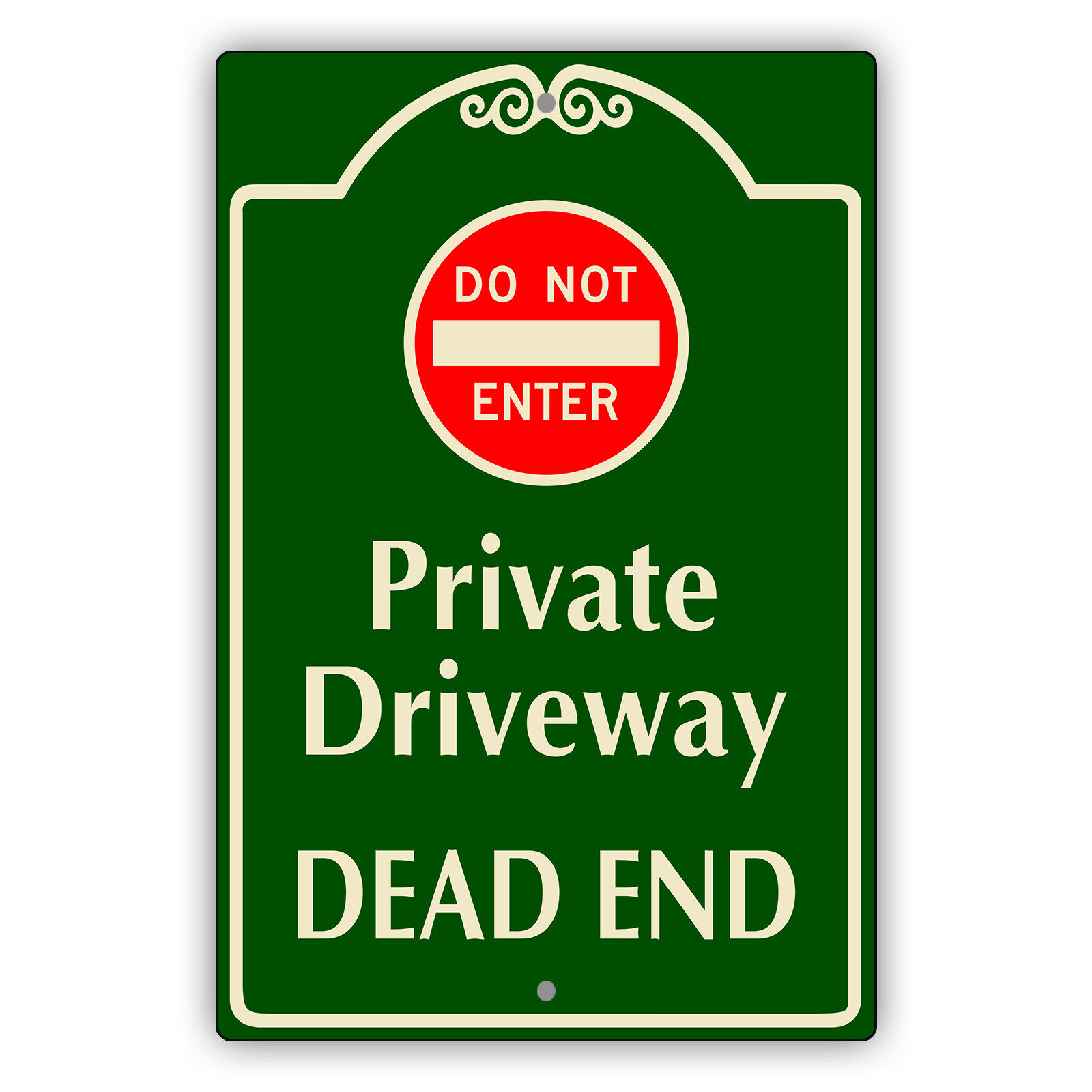 Do Not Enter Private Driveway Dead End Warning Notice Aluminum Metal Sign