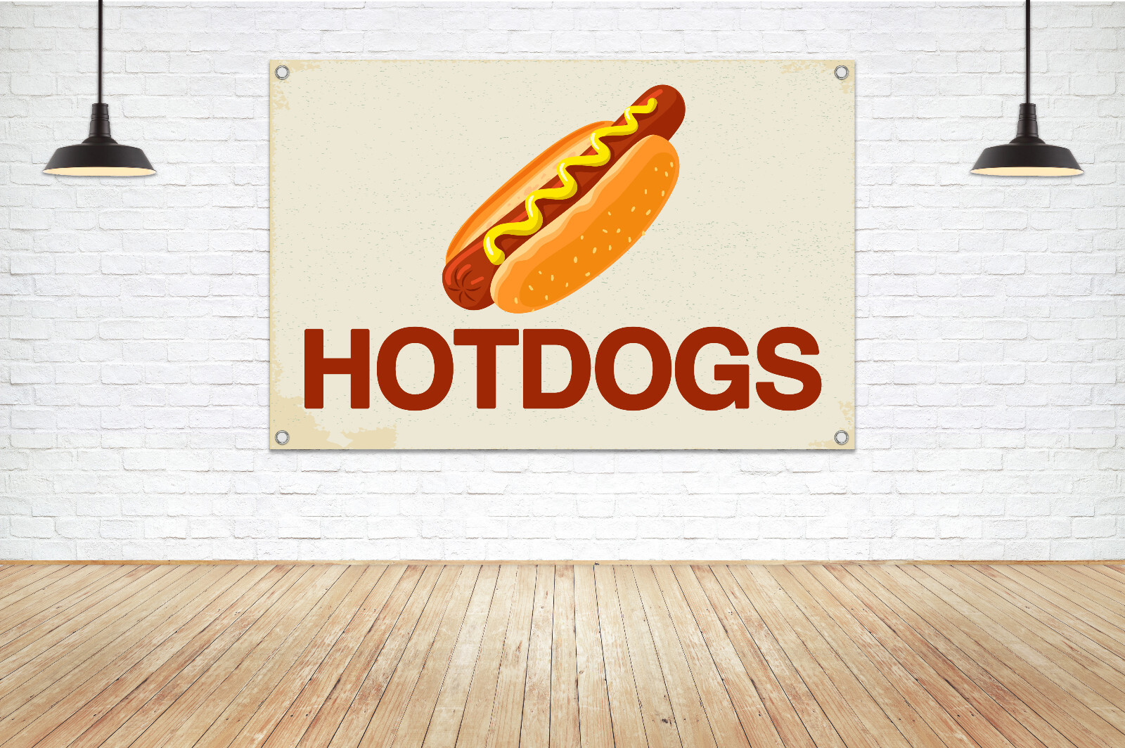 HOTDOGS Food Vendor Vinyl Banner Sign Hotdog Stand Festival Carnival Concession