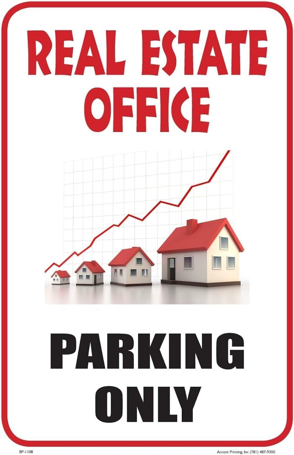 Real Estate Office | Single-Sided Business Parking Sign | 12″w x 18″h inches