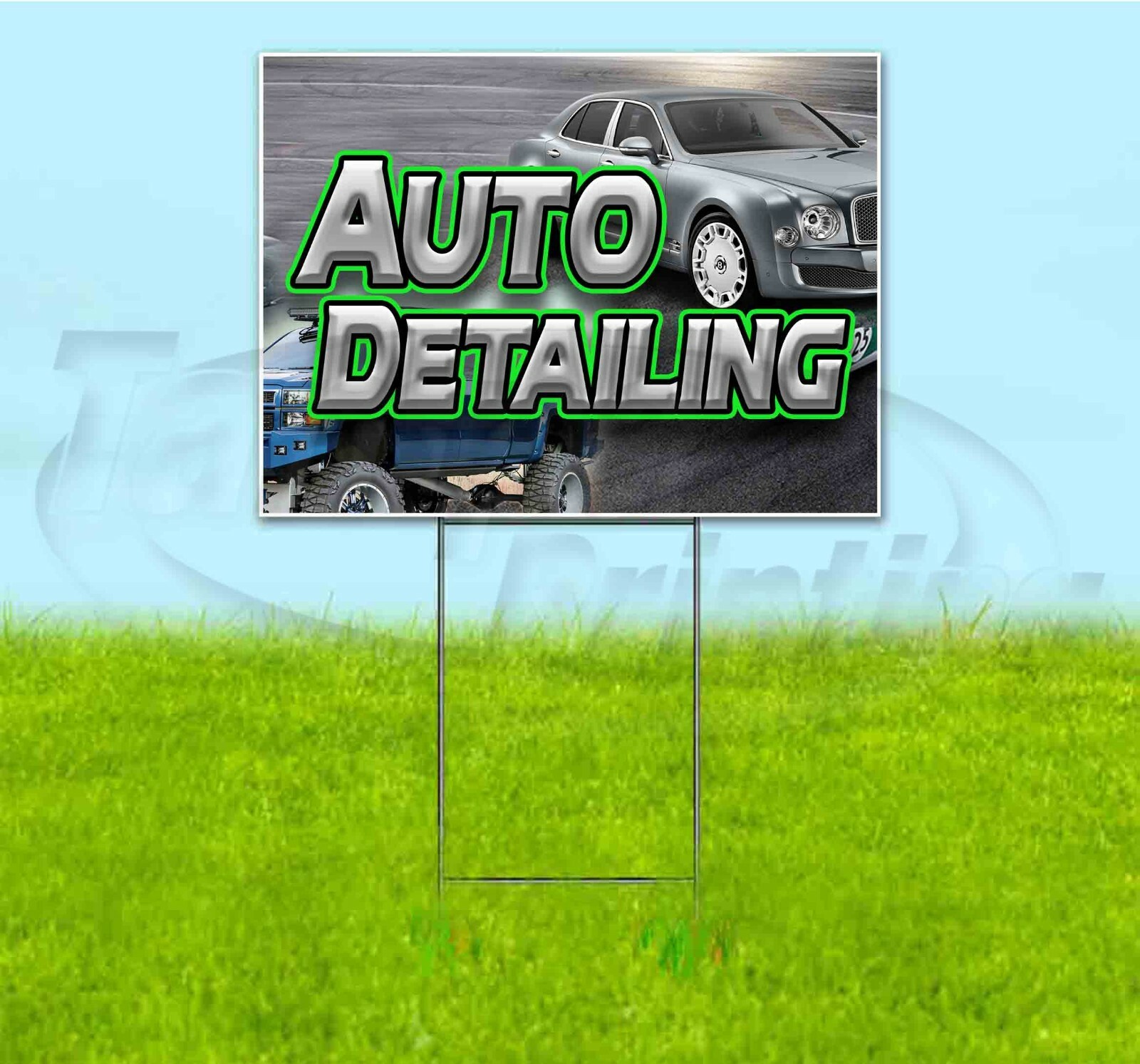 AUTO DETAILING 18×24 Yard Sign WITH STAKE Corrugated Bandit USA BUSINESS SERVICE