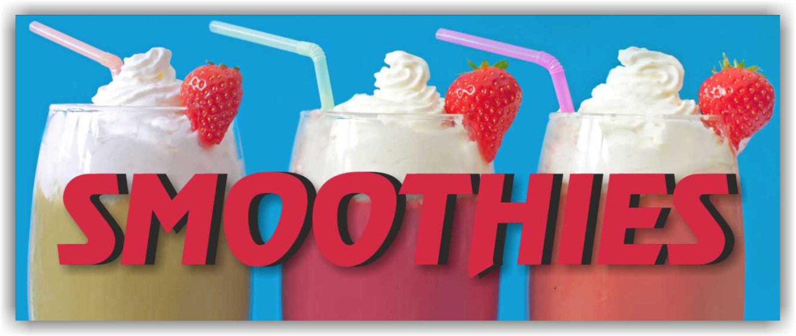 SMOOTHIES Advertising Banner Vinyl Sign health food fresh fruits tea bar drink