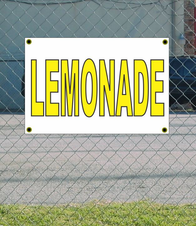2×3 LEMONADE YELLOW & White Banner Sign NEW Discount Size & Price FREE SHIP