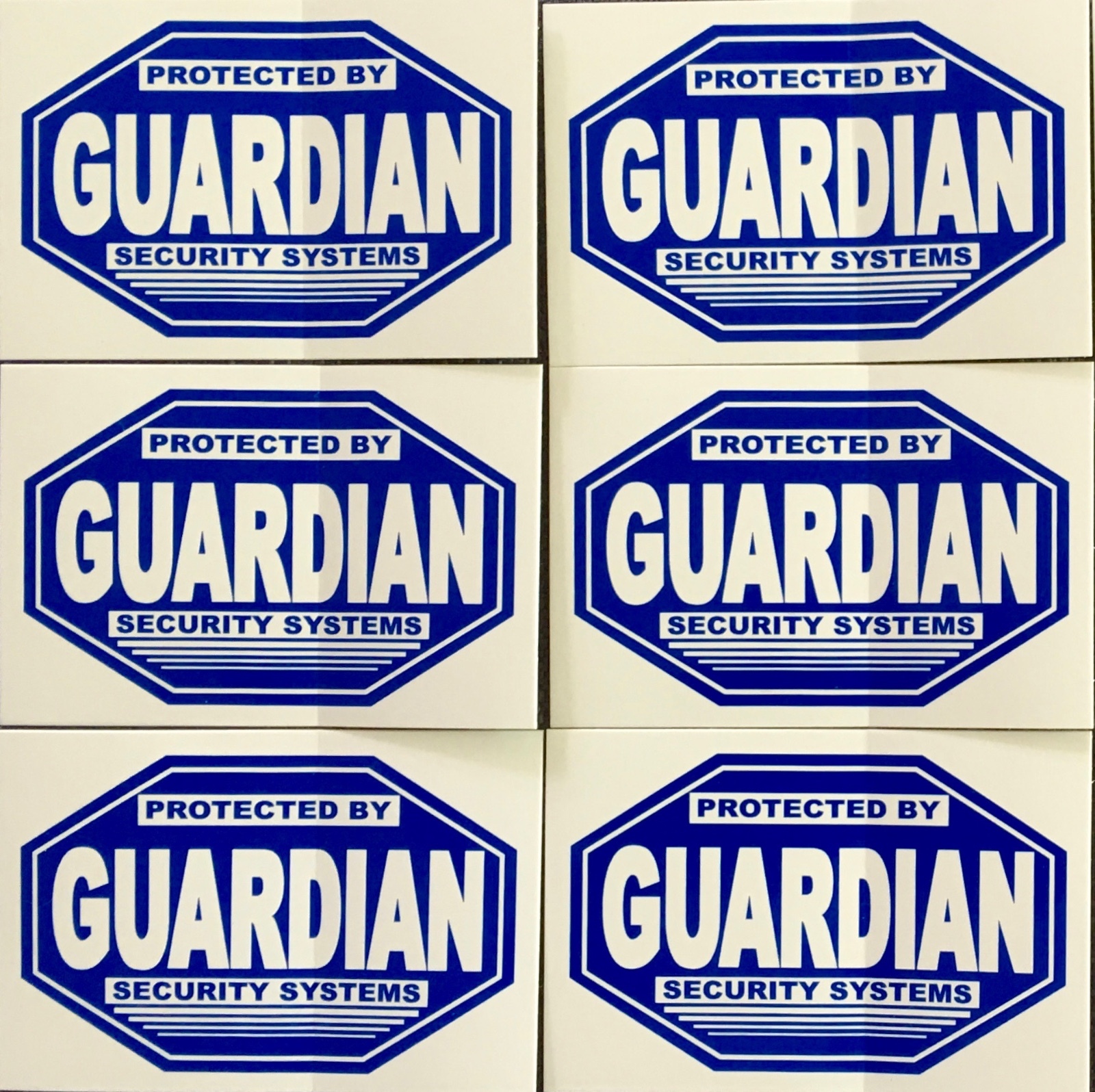 6 – GUARDIAN SECURITY……. WINDOW DECALS