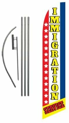 Immigration Service 15ft Feather Banner Swooper Flag Kit – INCLUDES 15FT POLE…