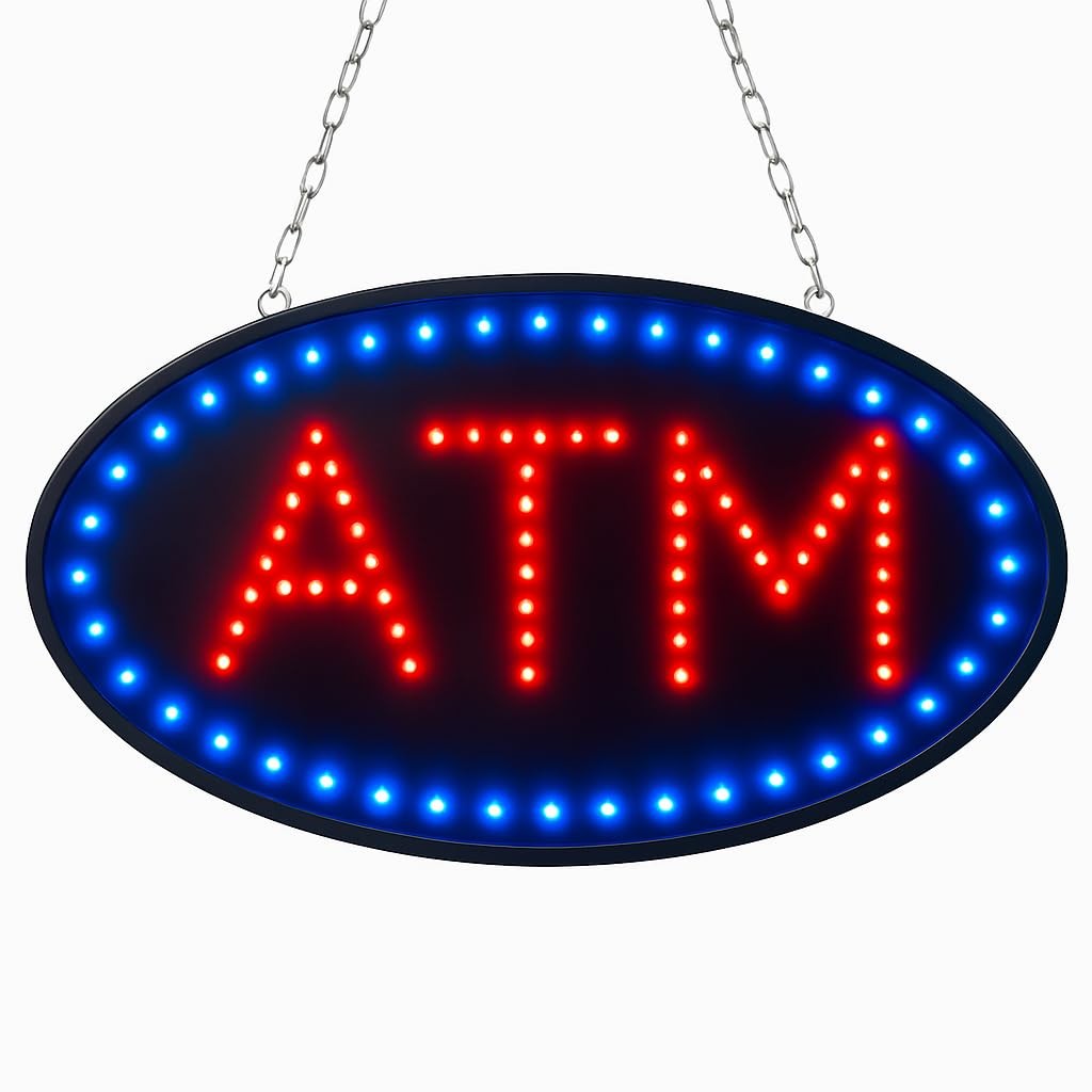 Ultra Bright Open Led Neon Business Motion Light Sign. On/Off with Chain 19 * 10